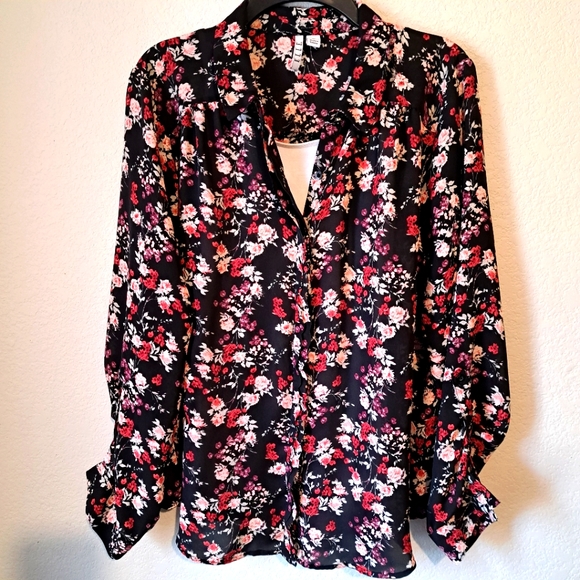 Elle floral button down blouse. XLarge - Picture 1 of 11
